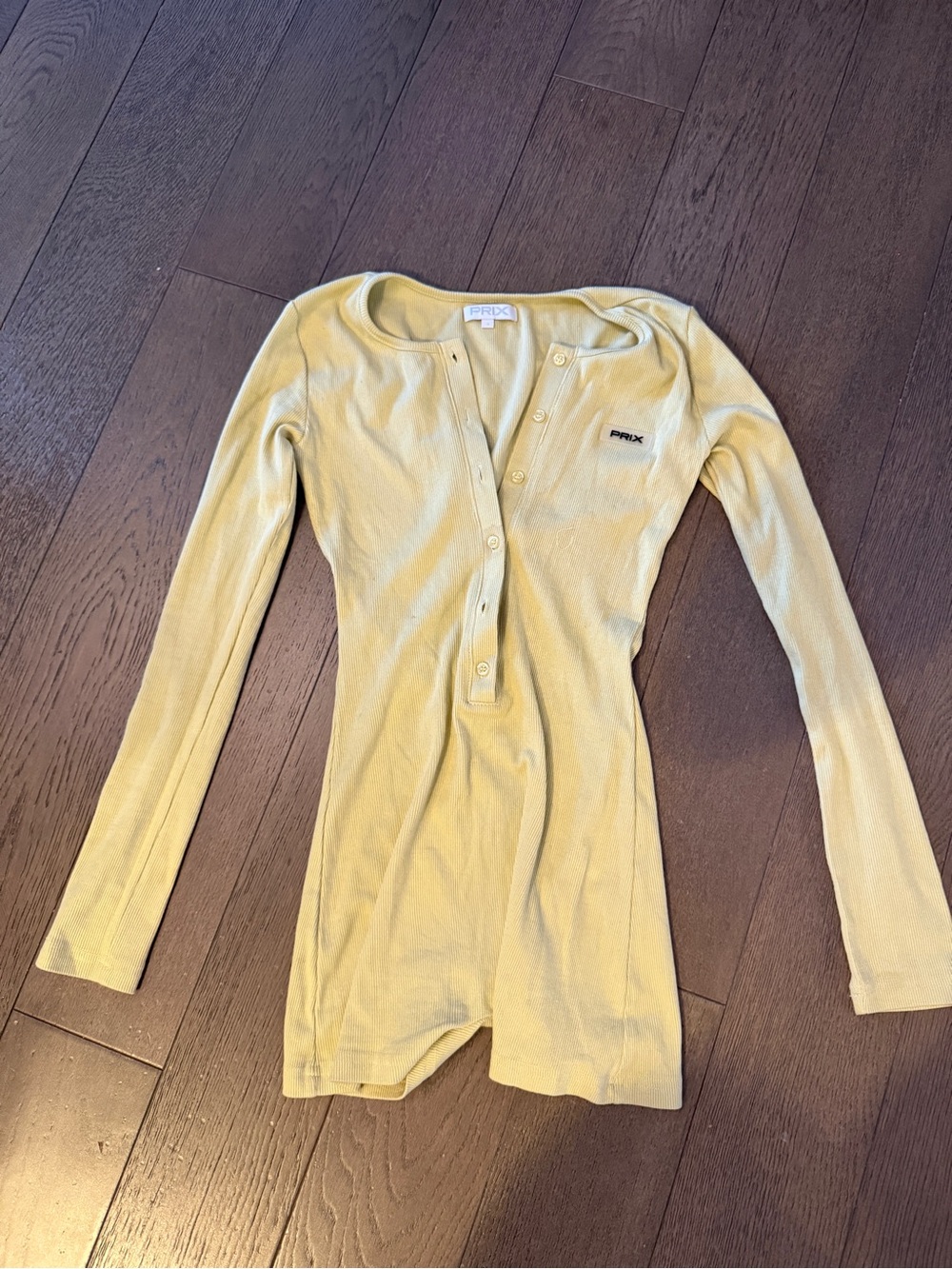 Light green Long-Sleeve Ribbed Romper